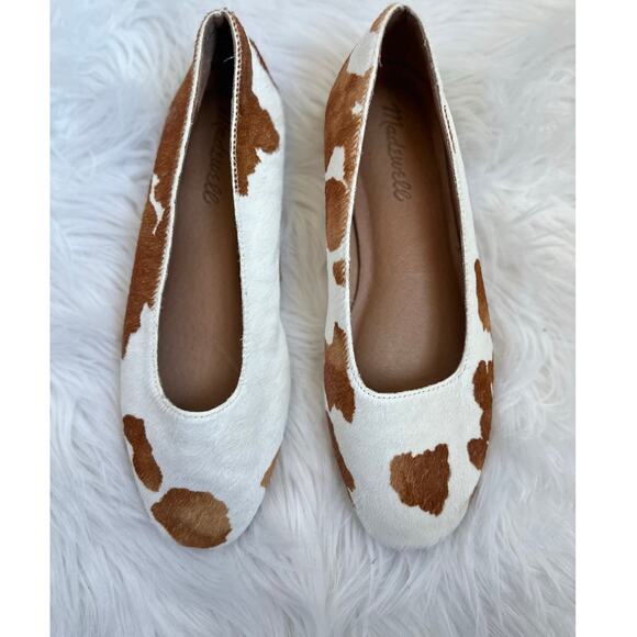 Madewell The Cory Flat in Cow Print Calf Hair Women's 6.5 - Picture 3 of 7